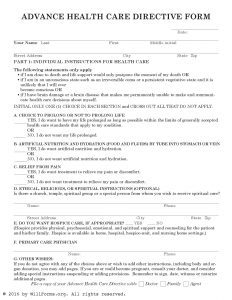 Hawaii Advance Health Care Directive(Living Will) Form - Will Forms ...